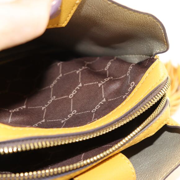 Aldo Mustard Yellow Tassel Crossbody Bag – Circle Ring Detail – Read Description - Picture 6 of 6